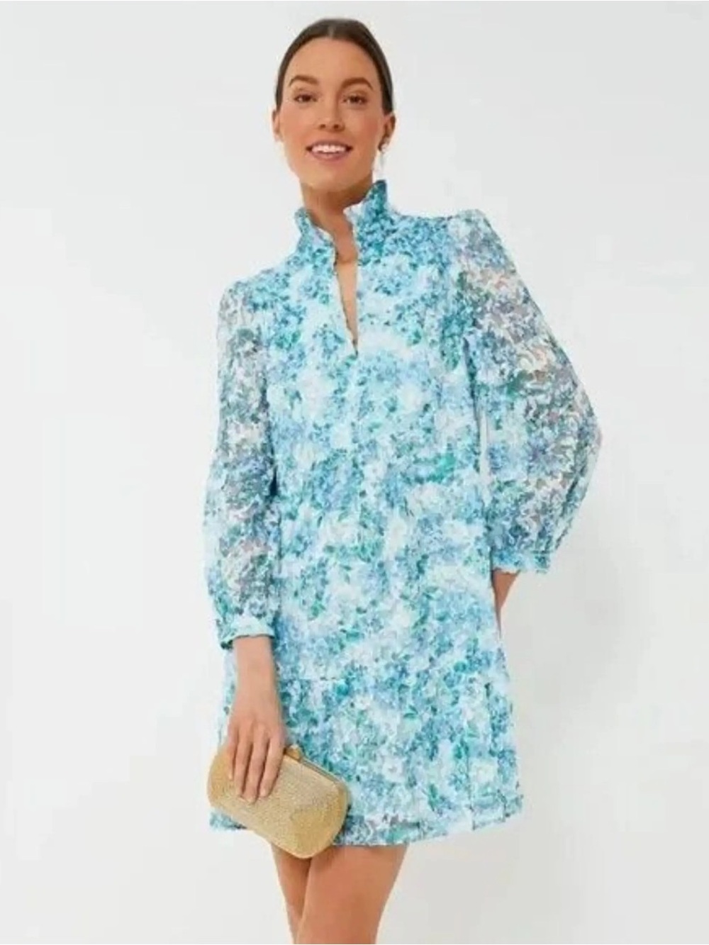 Tuckernuck Water's Edge Hydrangea Organza Palmerston Dress XXL